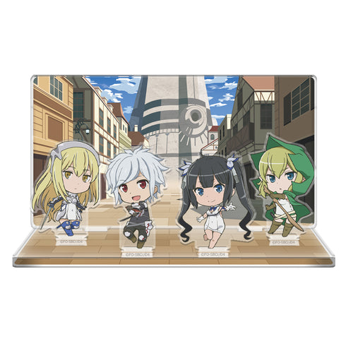 『ダンジョンに出会いを求めるのは間違っているだろうかIV』アクリルジオラマ(デフォルメキャラ)